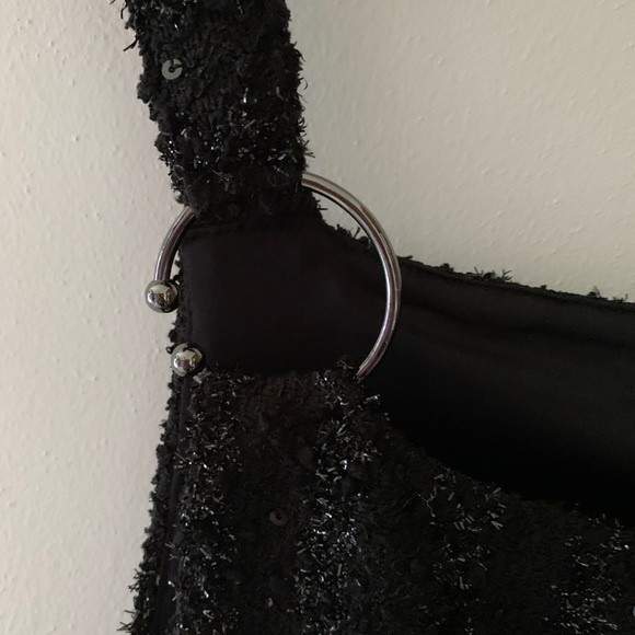 Zara Black Sparkly Overall Jumper Size L - Picture 6 of 14